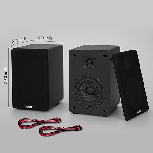 Miniatura 8 de Altavoces pasivos de estantería de 40 W x 2 para tocadiscos y sistemas de cine en casa, altavoces estéreo de rango medio y alta frecuencia,