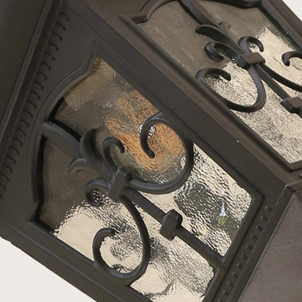 Mengjay E27 Lámparas colgantes para exteriores Negro Retro IP44 Vintage Industrial Hierro Iluminación de techo A prueba de lluvia Impermeable Pabellón Villa Loft Araña Luz exterior (J)