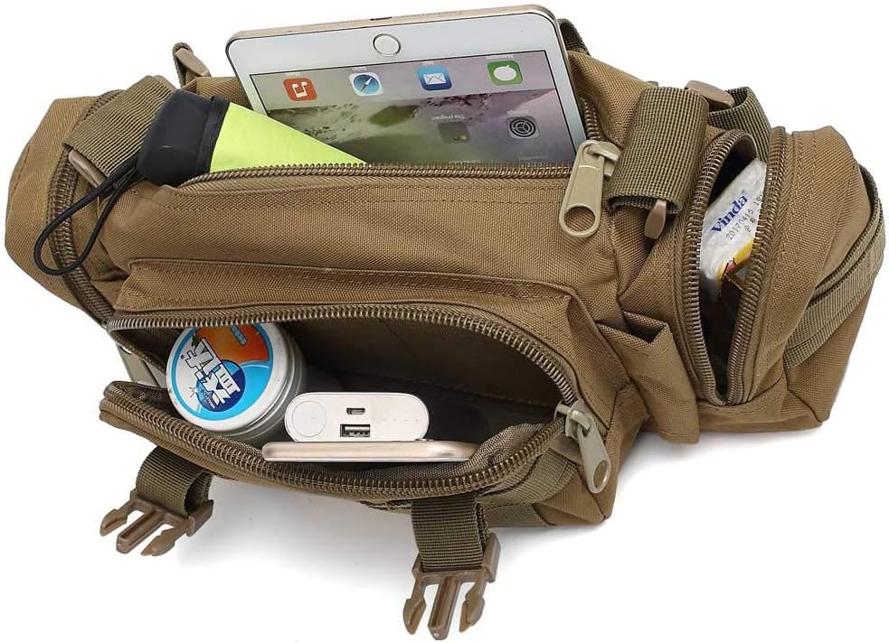 Tactical Duffel Bags for Men, 3P Military Molle Waist Fanny Packs EDC Utility Pouch Crossbody with Shoulder Strap Hand Carry - Image 7