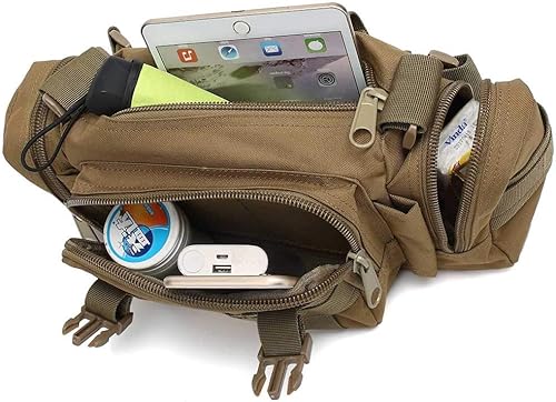Miniatura 7 de Riñonera militar 3P, Molle para bicicletamotocicleta, impermeable, bolsa para cámara, camuflaje EDC bolsa cruzada con correa para el hombro
