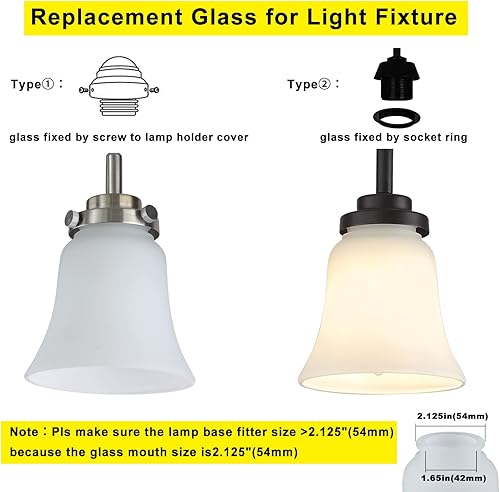 Miniatura 4 de Reemplazo de pantalla de vidrio para accesorios de iluminación, paquete de 4 cubiertas de luz de ventilador de techo, globos de vidrio de ventilador