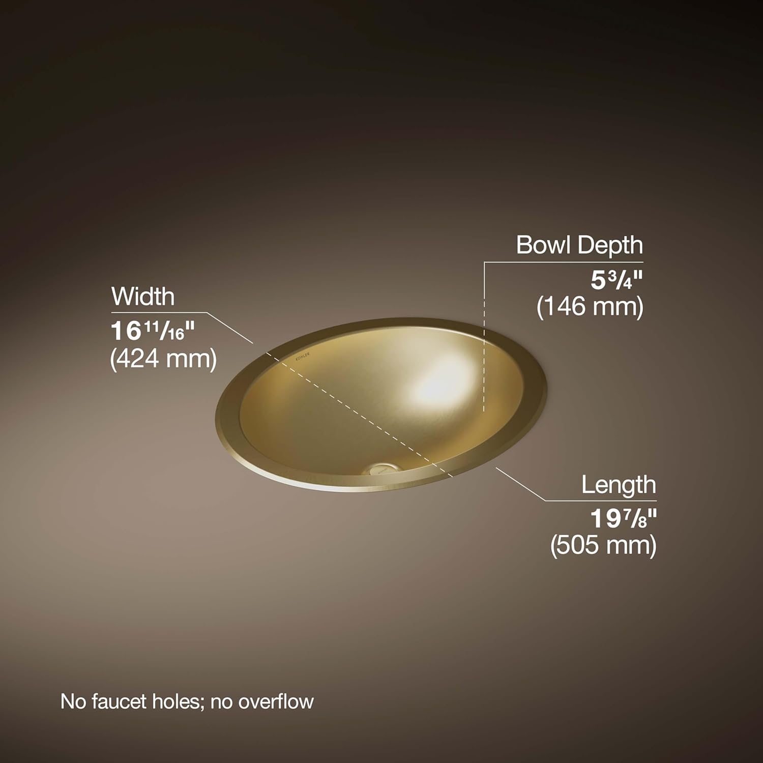 Bachata 20" Oval Drop-In/Undermount Bathroom Sink No Overflow