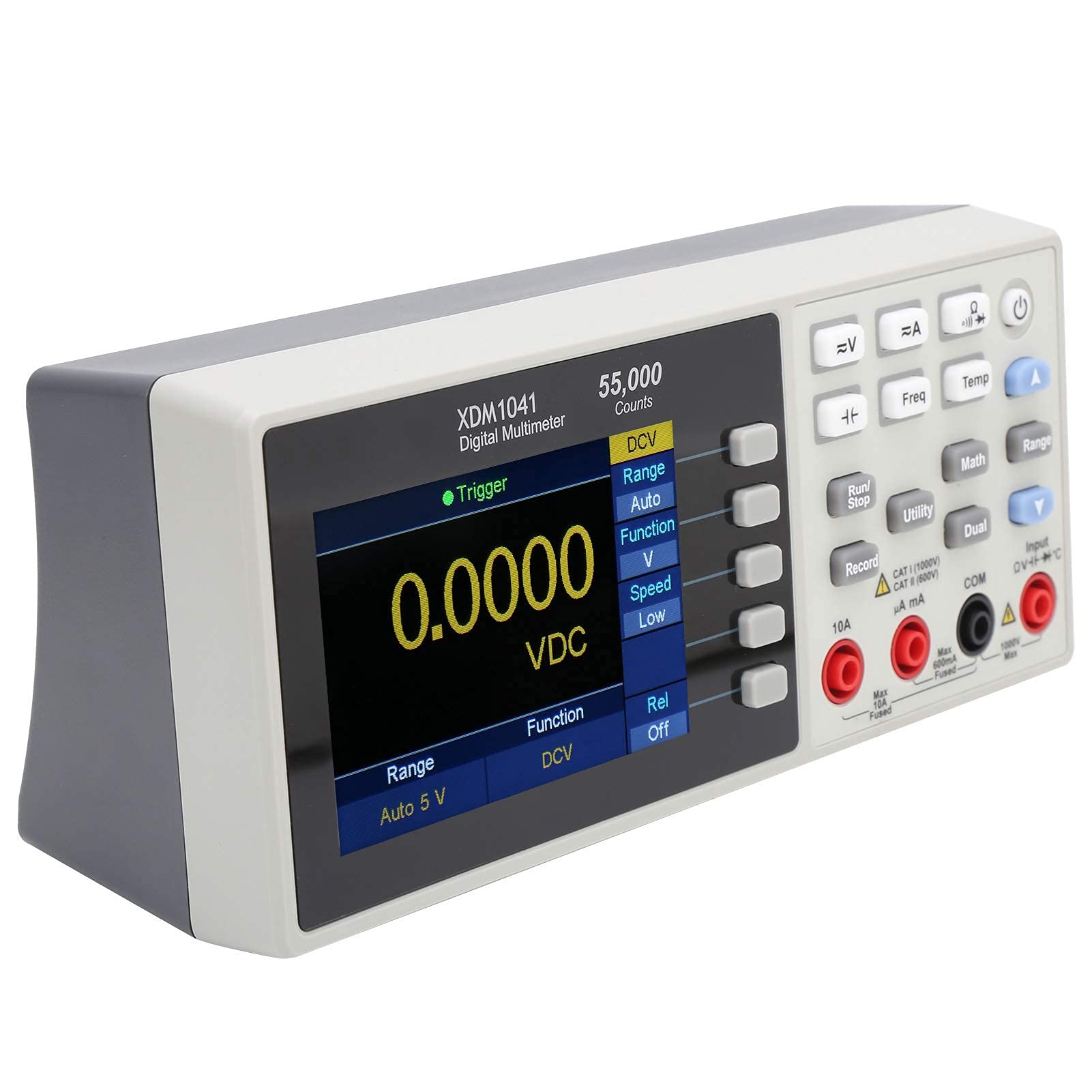 Multímetro digital True RMS con pantalla LCD de 3,7 pulgadas probador de temperatura mini de escritorio XDM1041 (EU Plug 100‑240V)