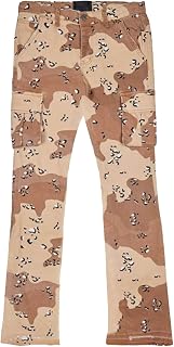 OULIWANGLUO Men's Loose Camouflage Printed Overalls Middle Waist Micro-Elastic Sports Slacks Multi-Pocket Breathable Straight Pants