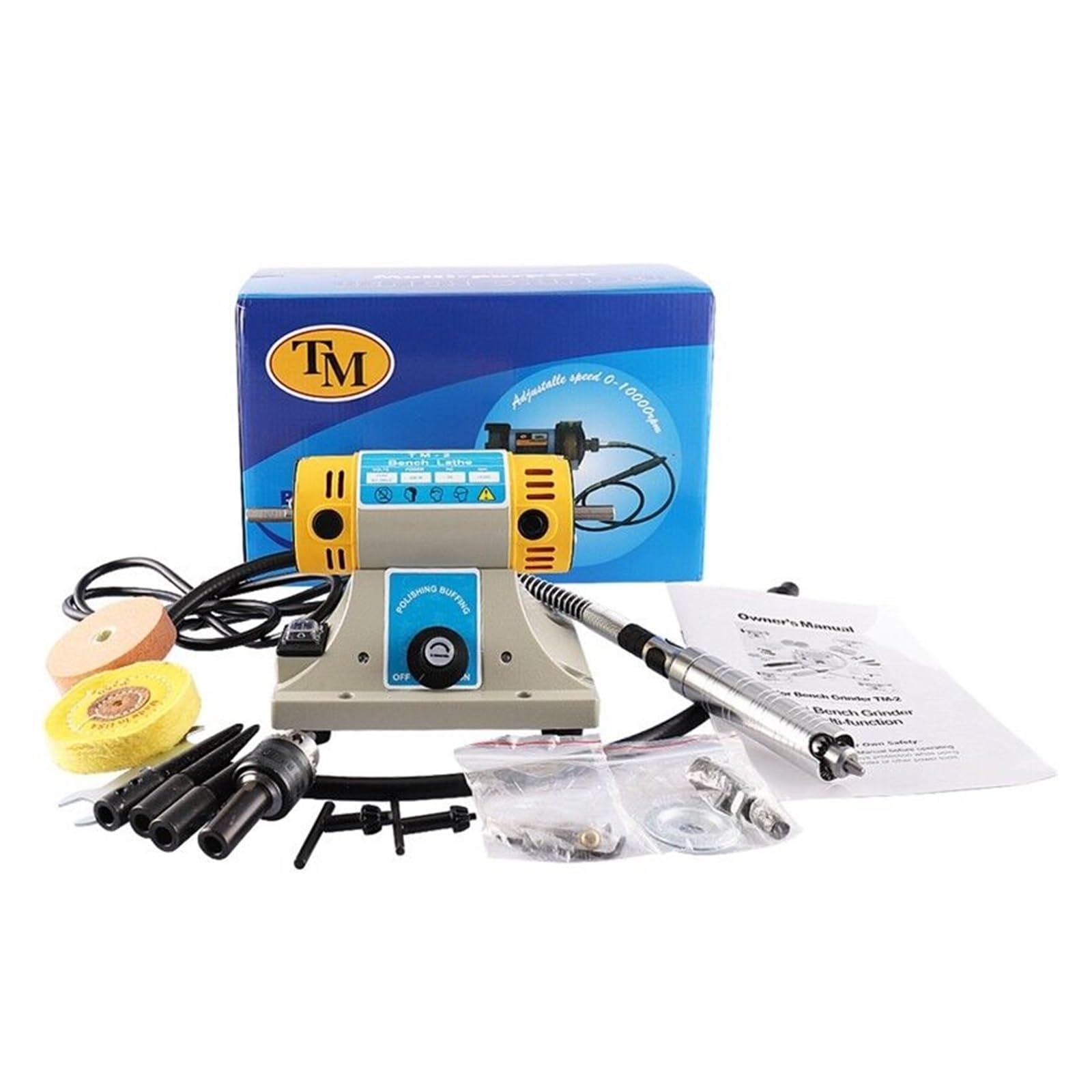 Esmeriladora de Banco, Mini sierra de mesa de 350W, multifuncional, for carpintería, 10000RPM, joyería de gemas, pulidora de roca, máquina de corte, amoladora de torno de banco, para moler, pulir y t