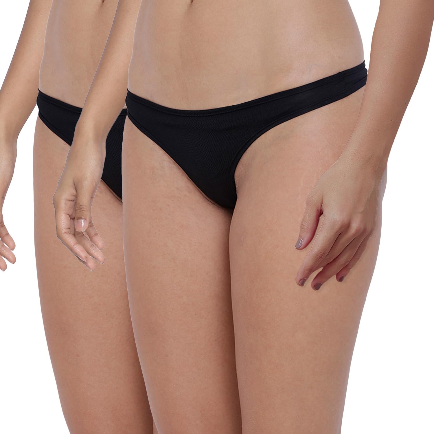 la intimo BASIICS Spiffy Semiseamless Panties for Women Combo | Antibacterial Panty for Women Pack of 2 Black, Black-picture-13