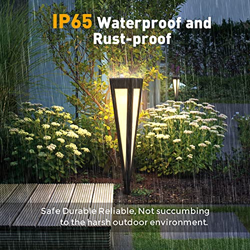 Mvbt Modern Outdoor Solar Pathway Light, Led Garden Waterproof Landscape Lighting For Path Lawn Patio Courtyard Driveway Sidewalk Walkway Decoration With 2 Different Bases #TOP2