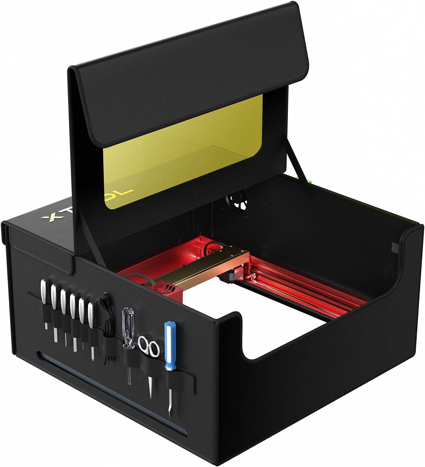 xTool Enclosure for Laser Engraver, Flame Retardant for xTool D1/D1 Pro and Other Laser Cutter, Laser Engraver Enclosure with Exhaust Fan, Isolating 99% of smog, Odor for Laser Engraving Machine