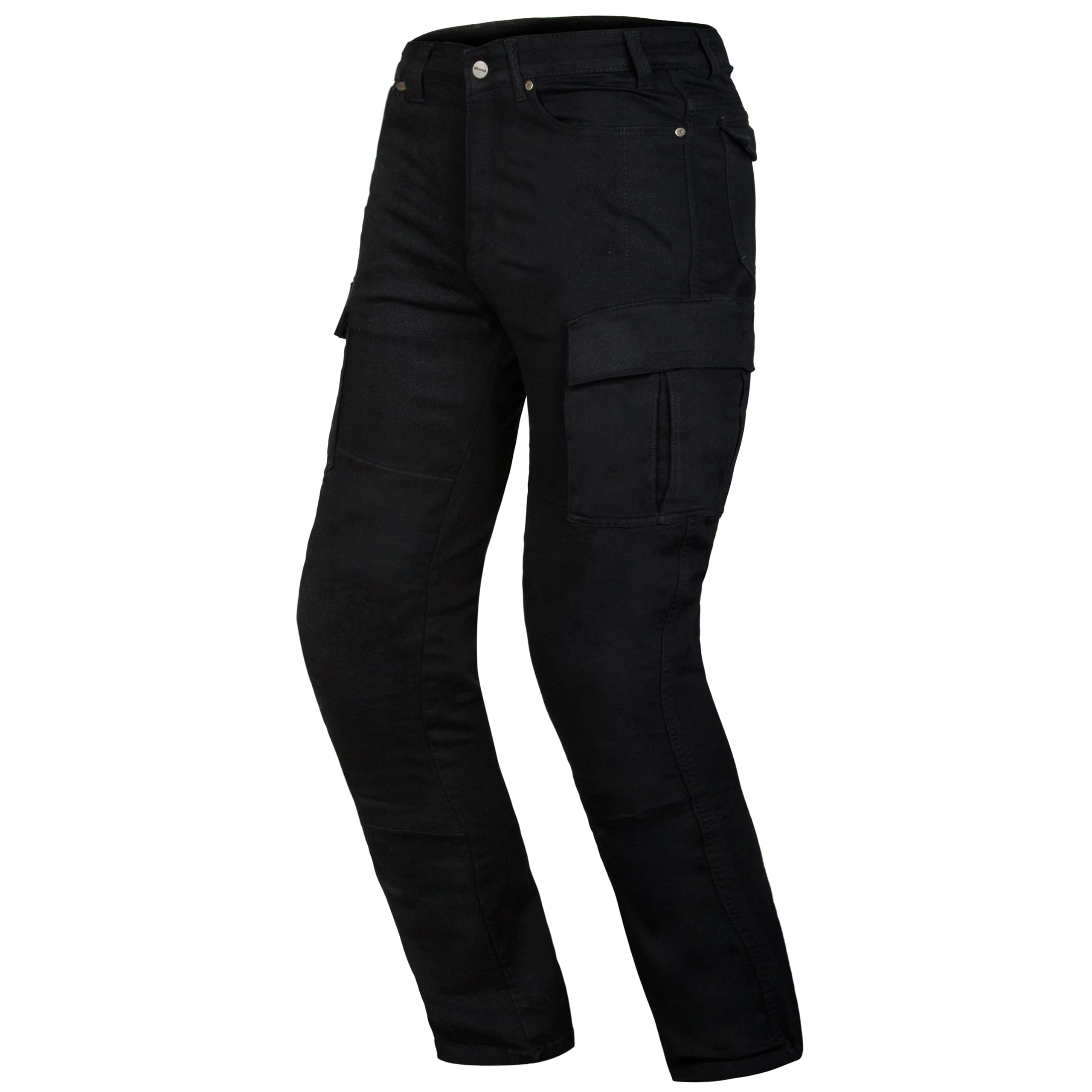 OZONE MOTO Shadow II Motorradhose Herren | Aramidfaser Futter | Knieprotektoren Stufe 2 | 2 Cargotaschen | Regular Fit
