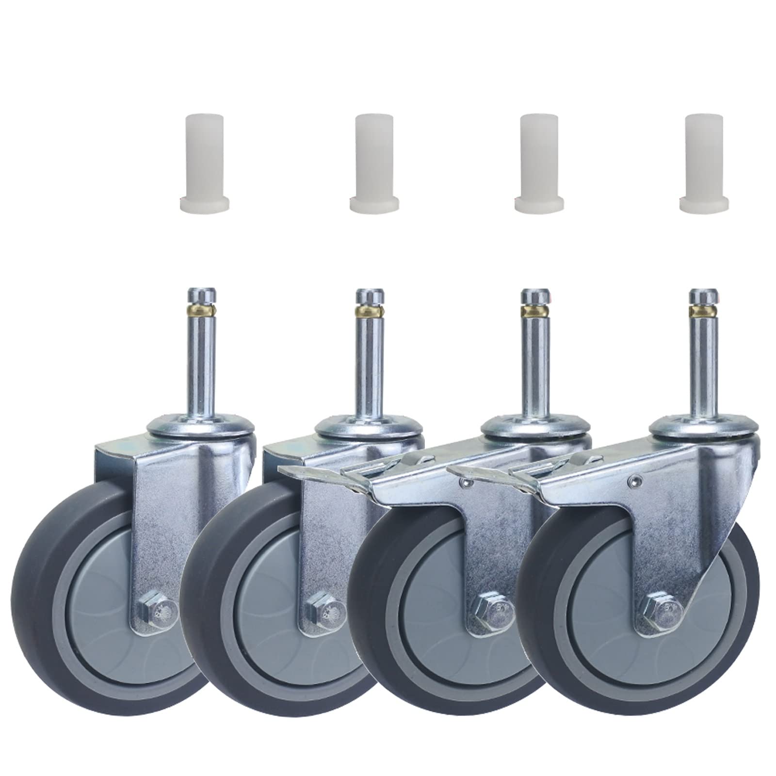 Roulettes pour meubles contre les rayures lot de 4 roues caoutchouc avec frein 11mm