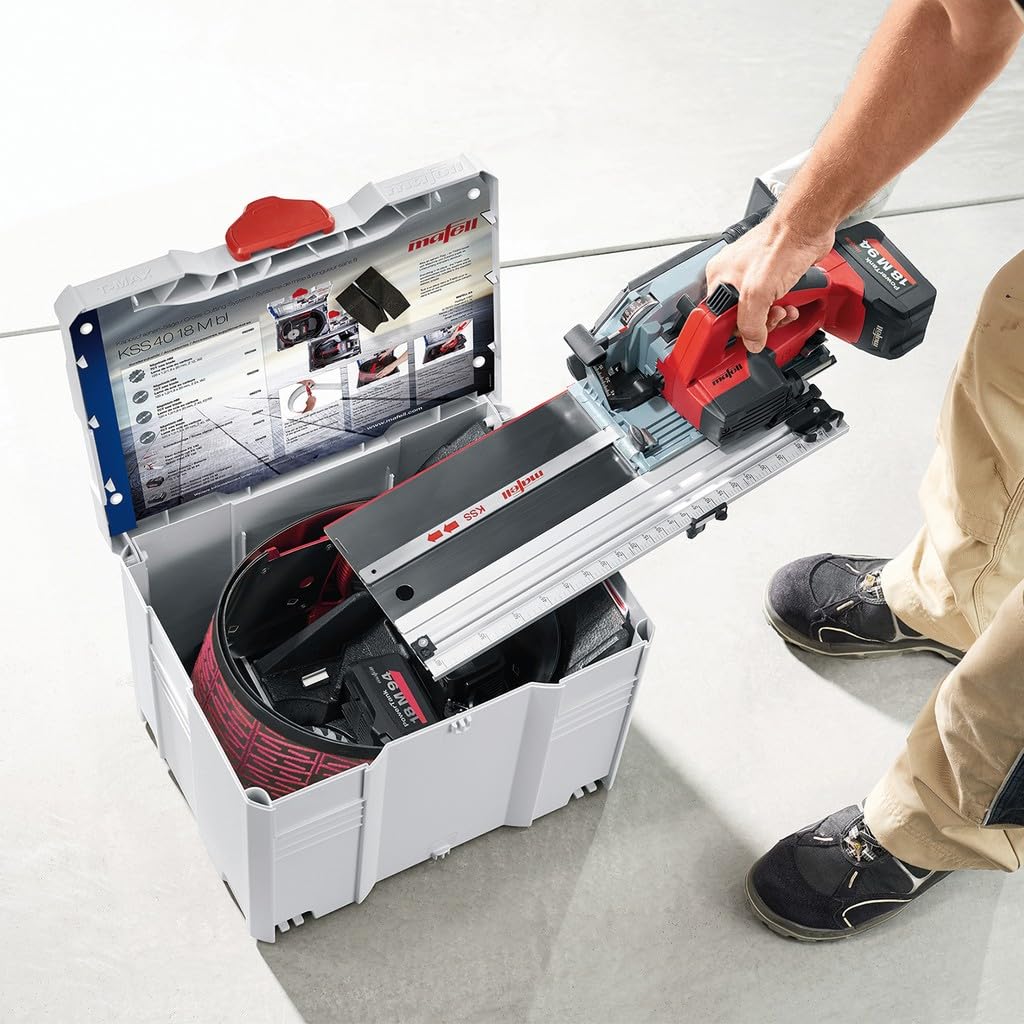 Mafell KSS 40 18M bl Pure pilarka do szyn nasadowych akumulatorowych w T-MAX