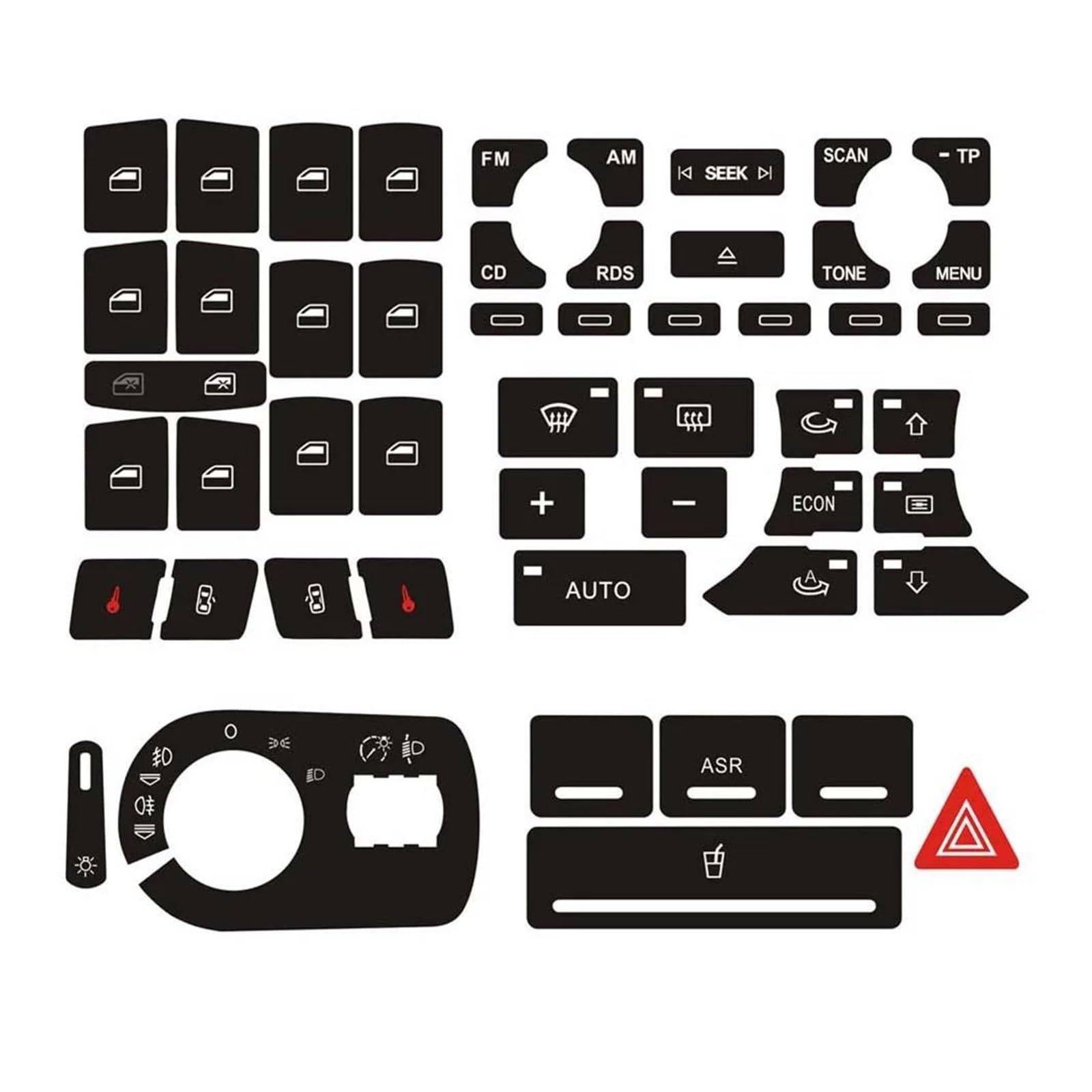 Interior Panel Trim Radio Clima Button Repair Stickers Worn Knob Switch Interior Decals Decoration Car for A3 8P 2004-2008