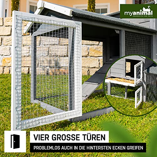 Miweba MyAnimal Hasenstall MH-03 XXL | Extra Breite 66.5 cm - Kaninchenstall mit Freilaufgehege - Doppelstockhaus… – Bild 7