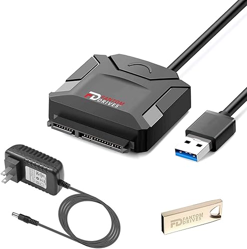 Convertidor de cable adaptador USB 30 a SATA para discos duros de 25 y 35 y SSD adaptador de corriente de 12V y software de clonación de datos en