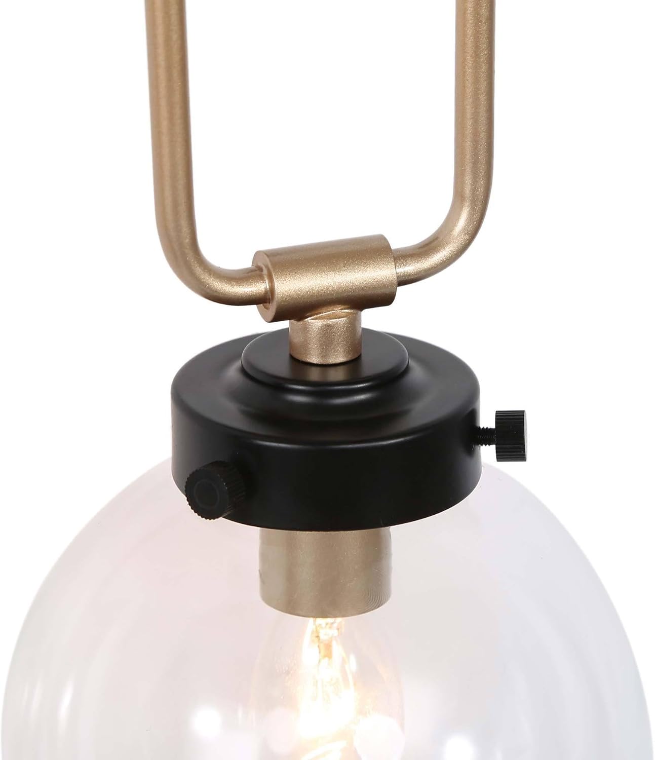 KSANA Black and Gold Wall Sconce, 1-Light Wall Mounted Light Fixtures 14.5" H Mid-Century Modern Sconce Wall Lighting for Bedroom Living Room, Clear Globe Glass Shade