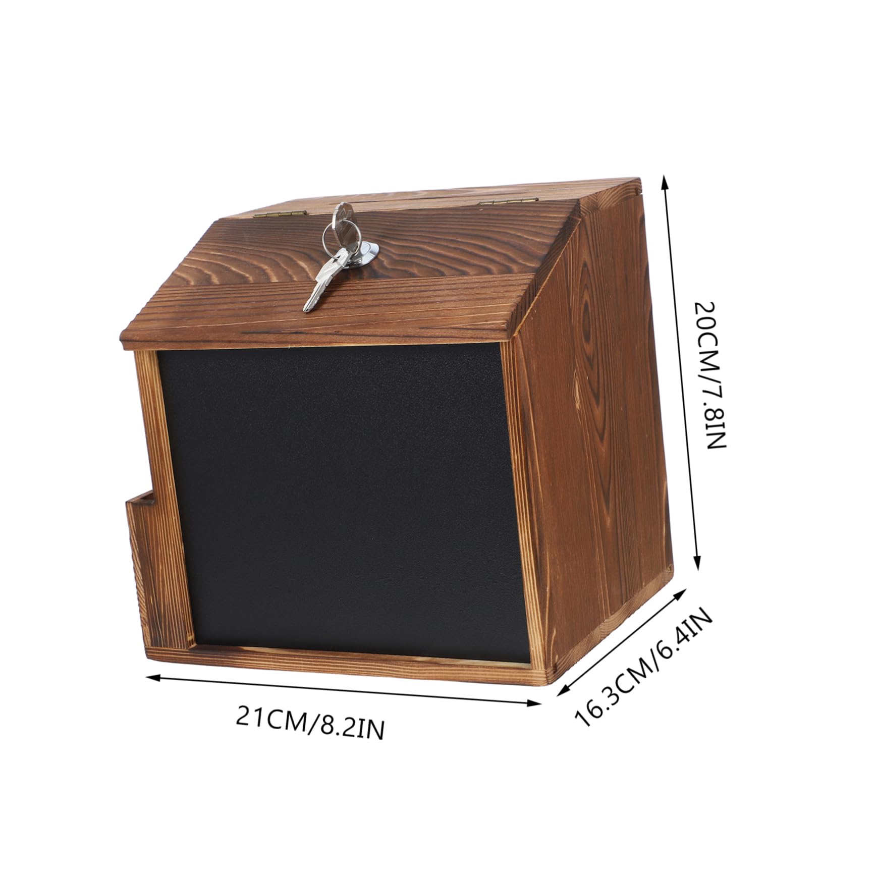 Sewroro Buzón de Sugerencias con Pizarra de Madera con Cerradura y Diseño para Montaje en Pared , Caja de Donaciones Segura Adecuado para Votación y Propinas en Restaurantes