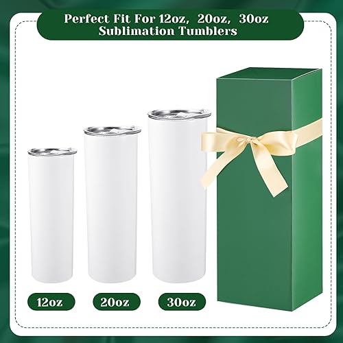 Miniatura 3 de Qilery 24 cajas de regalo de Navidad para vasos de sublimación, caja de regalo con cinta para 12 onzas, 20 onzas, 30 onzas, prensa de calor de
