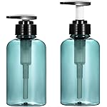 Yebeauty Shampoo Conditioner Body Wash Dispenser, 2 Pack 17oz Empty Bottle with Pump Clear-Amber Hand Soap Container Resuable Bathroom Countertop Soap Dispensers for Hand Dish Soap Kitchen Accessories
