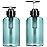 Yebeauty Shampoo Conditioner Body Wash Dispenser, 2 Pack 17oz Empty Bottle with Pump Clear-Amber Hand Soap Container Resuable Bathroom Countertop Soap Dispensers for Hand Dish Soap Kitchen Accessories
