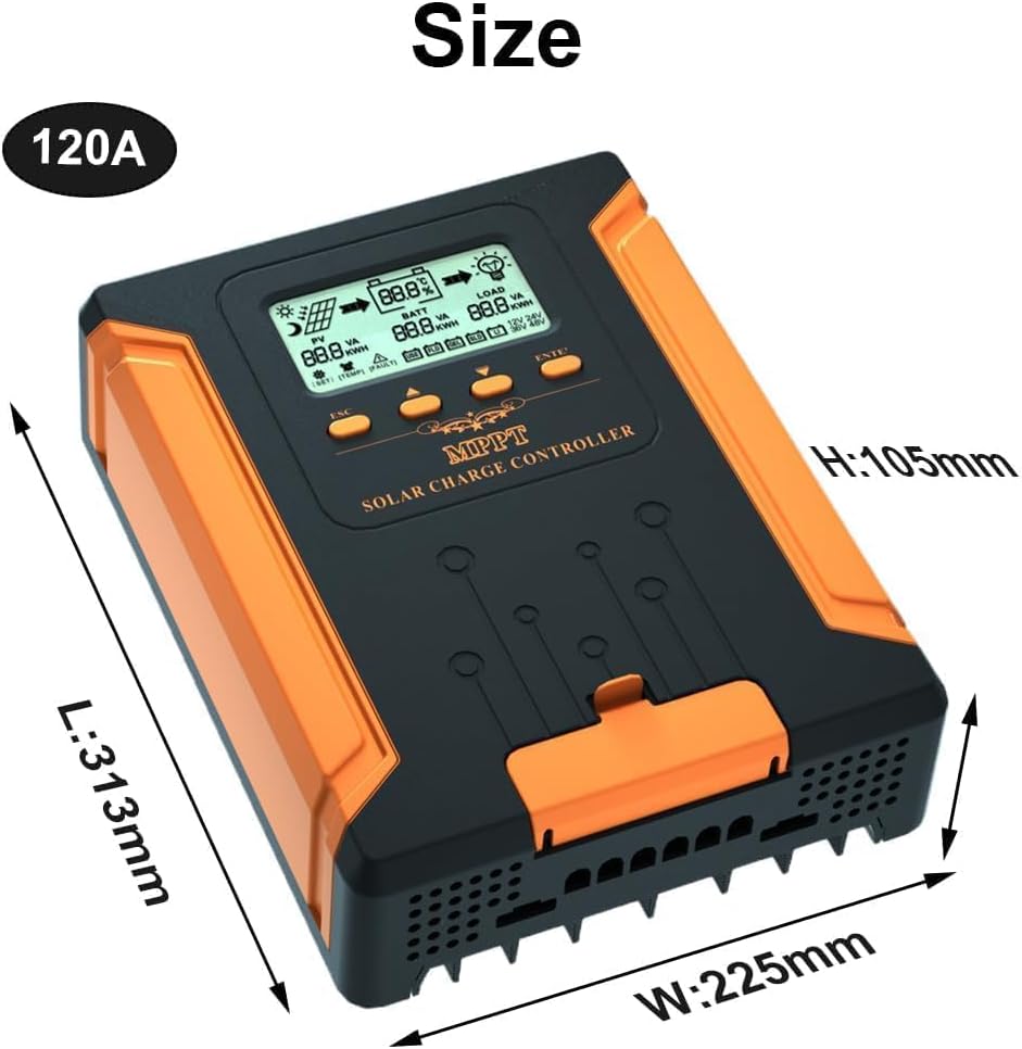 SolaMr CM120A MPPT Solar Charge Controller dimensions