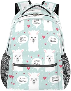 Mochilas para meninos e meninas Lhama mochila para laptop, mochila escolar com vários bolsos, alpaca para viagens, caminhadas, acampamento, Multi, Medium
