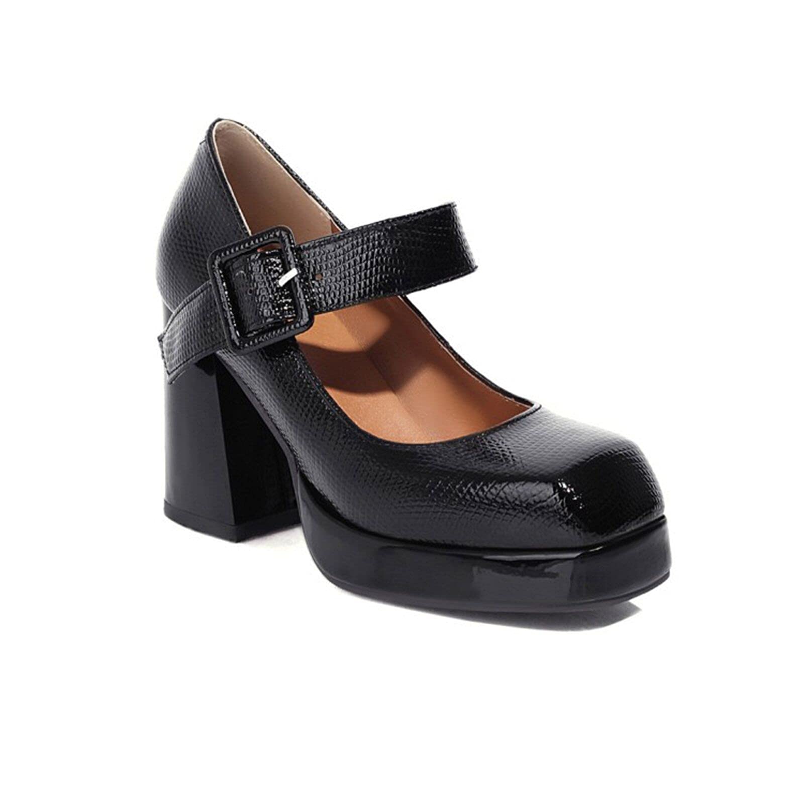 Dames Chunky Platform Mary Jane Schoenen PU Lederen