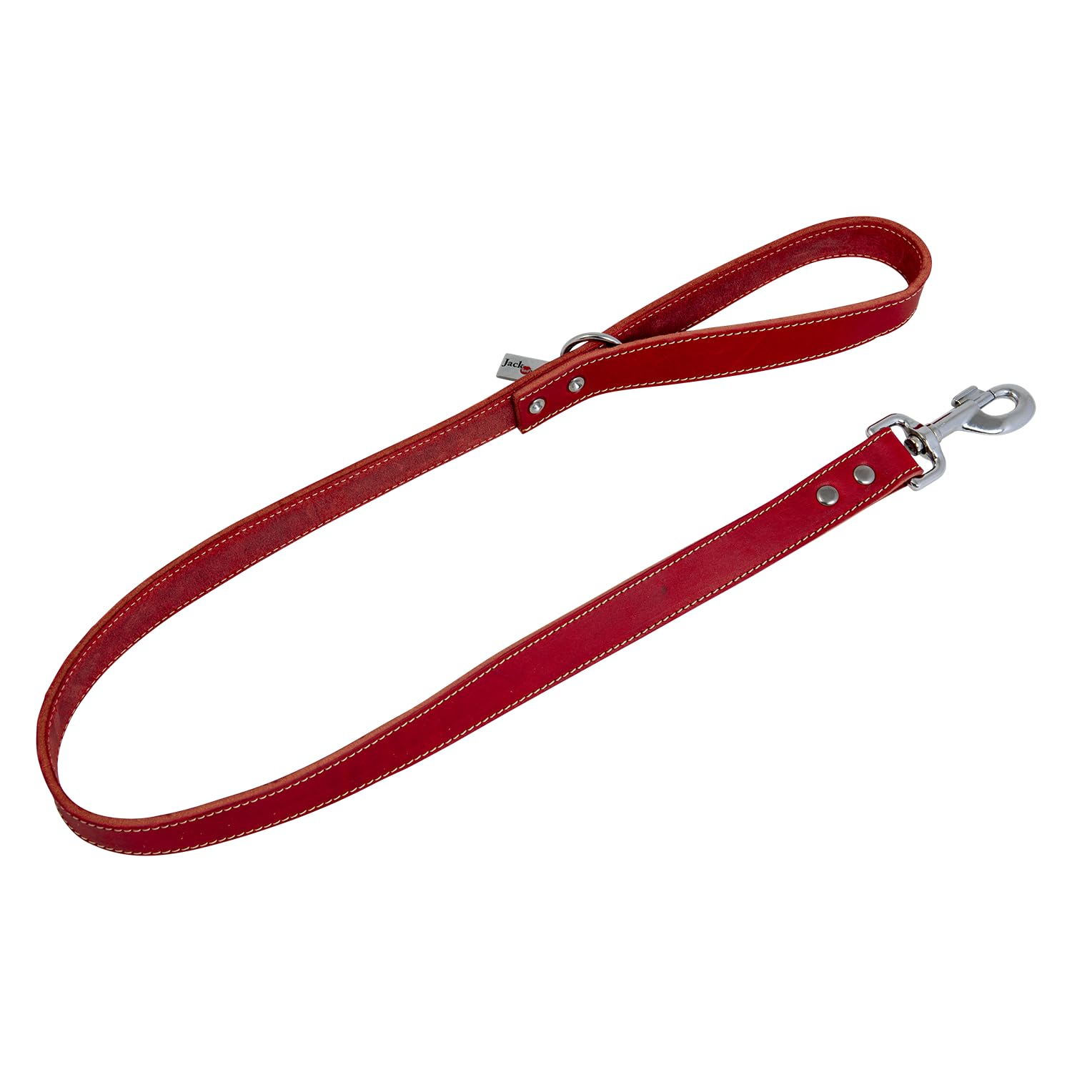 JACK AND VANILLA, Laisse pour Chien, Modèle Cuir Gras, Couleur Rouge, Taille 25 mm x 100 cm