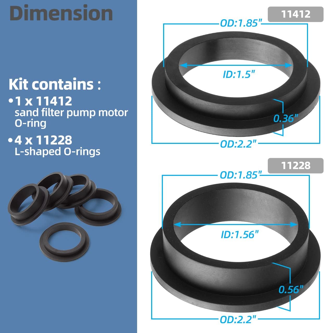 JECOMPRIS 2 Pièces Joints Toriques Caoutchouc Pour Filtre Piscine - SPX3000S