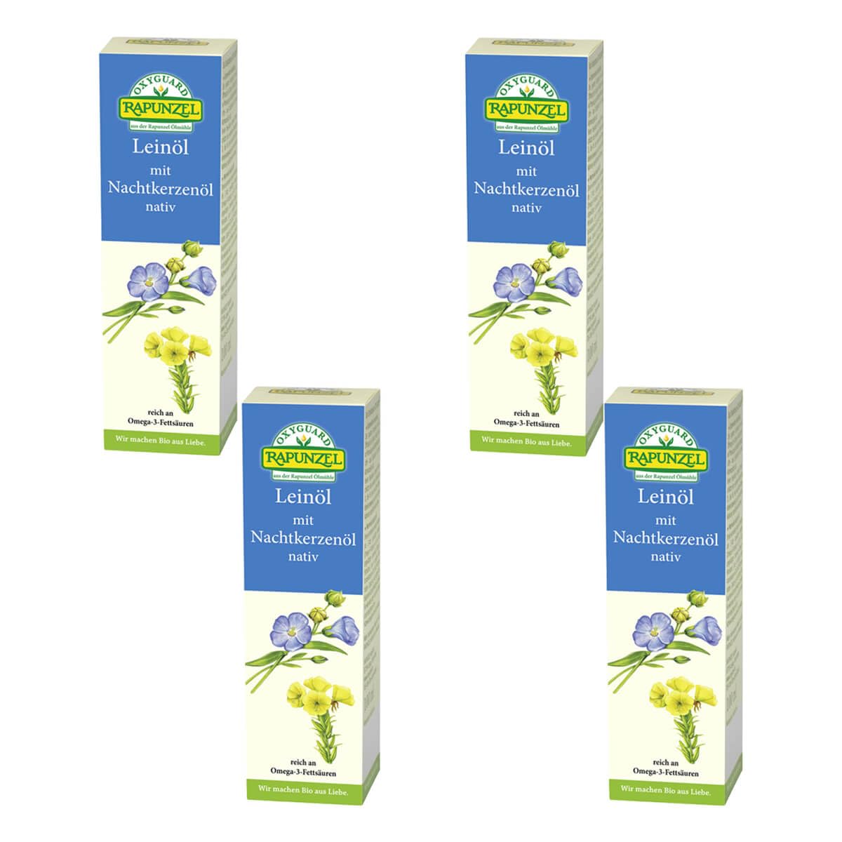 Rapunzel - OXYGUARD Leinöl mit Nachtkerzenöl - 100 ml - 4er Pack