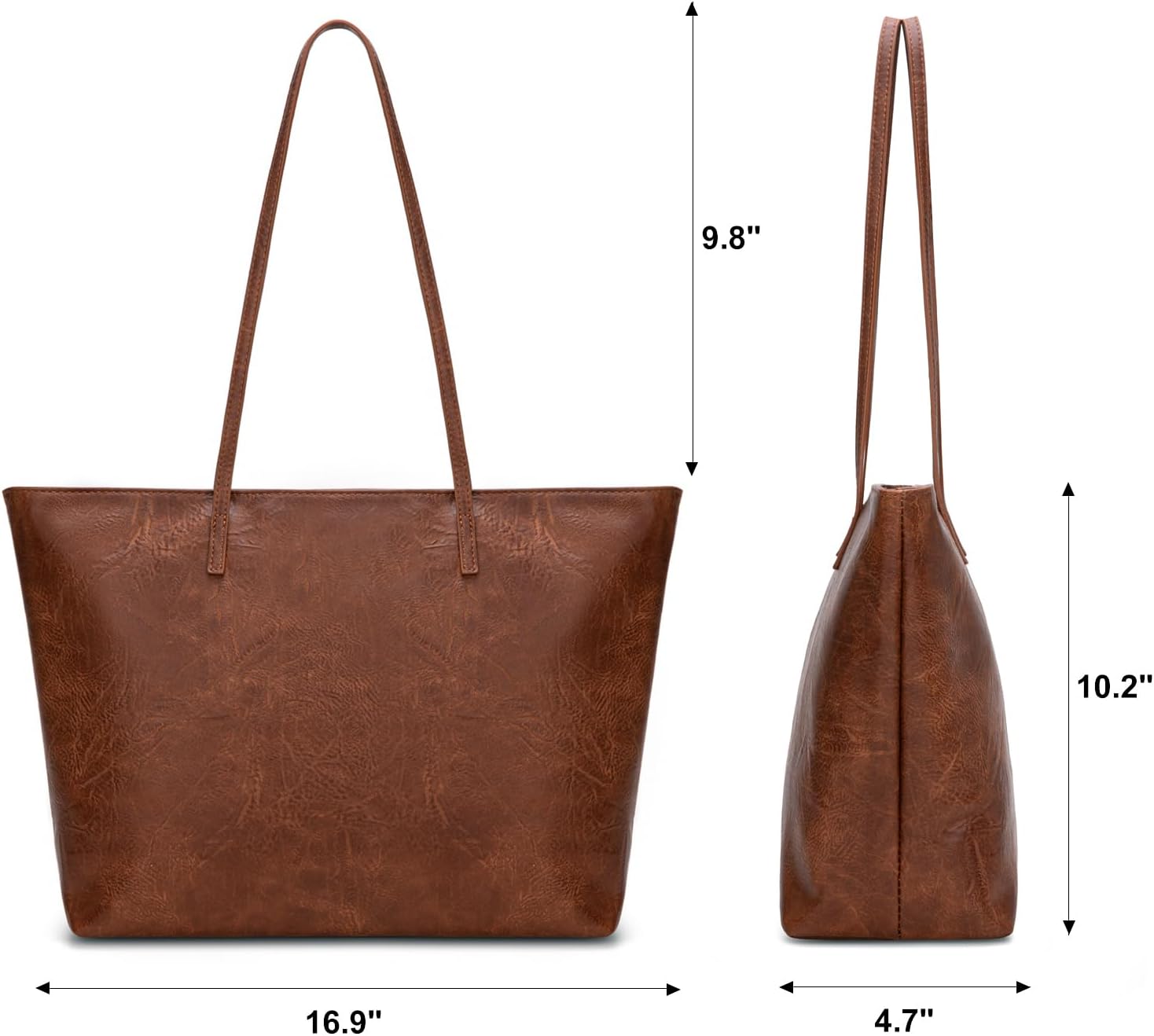 Montana West Medium Tote Bags for Women Shoulder Handbag with Zipper Lightweight Everyday Purse for Work, Travel, or Shopping - Image 4