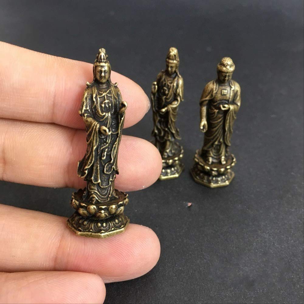 Amazon｜中国の銅が西仏像の三聖人を彫った観音菩薩釈迦牟尼仏