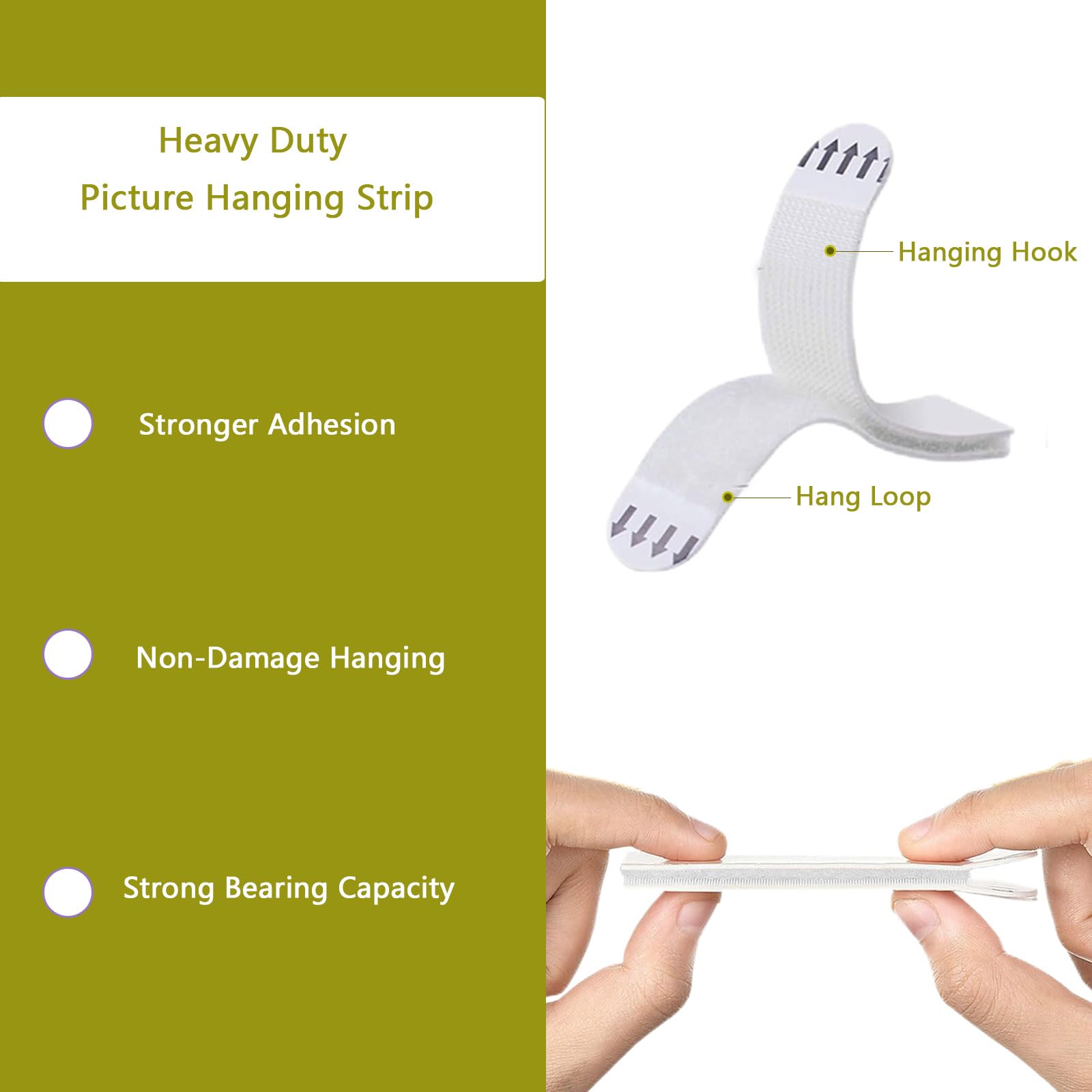 36-Pair Large Picture Hanging Strips – No Nails, Removable, Damage-Free Adhesive Mounting For Frames & Posters