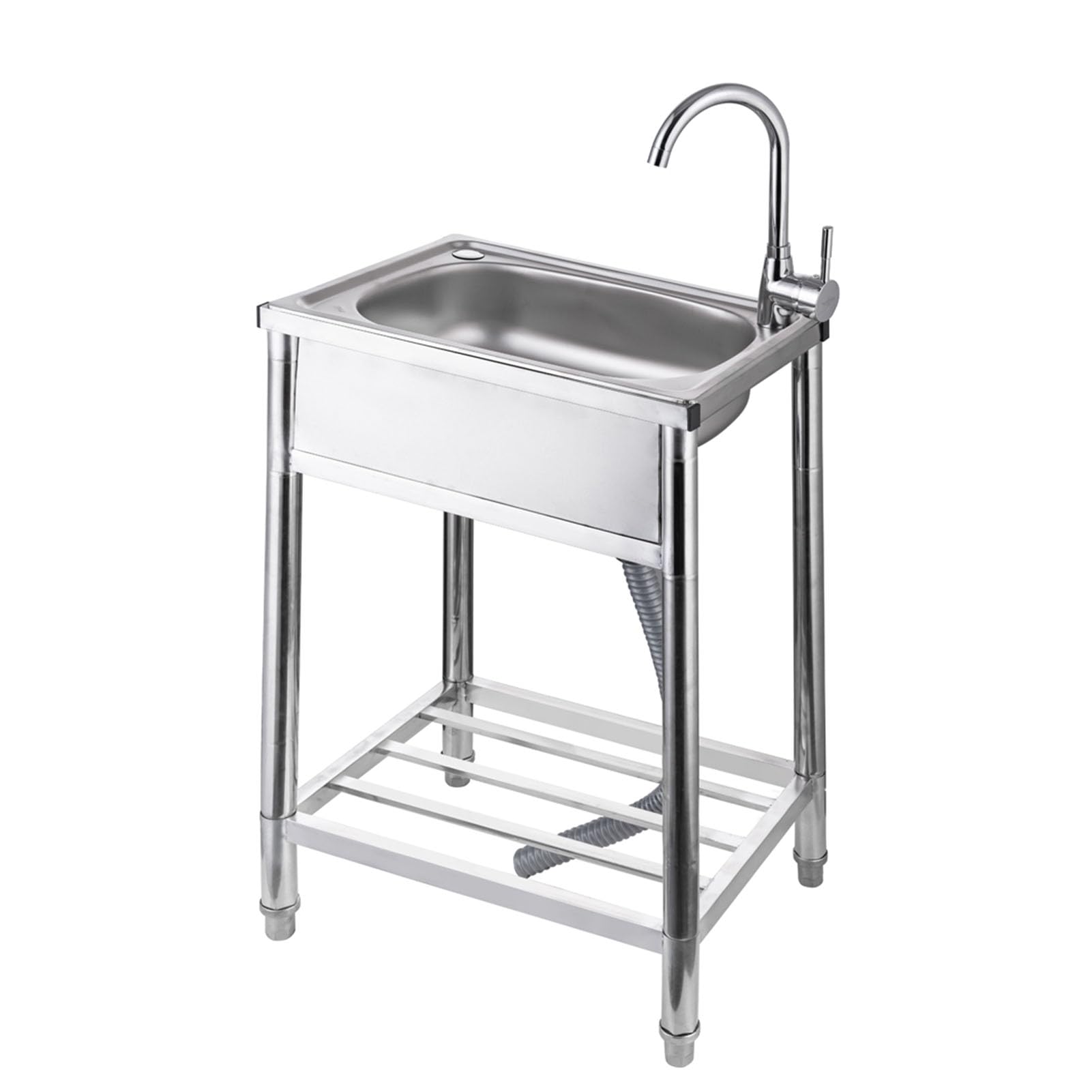 Évier utilitaire inox autonome pour l'aménagement du jardin et du garage