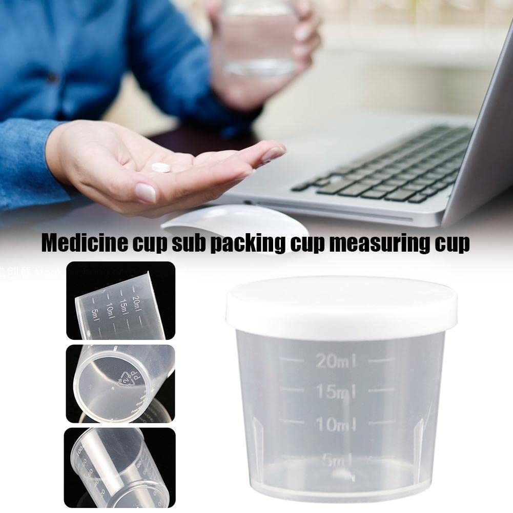 Bicchiere graduato in plastica trasparente da 150 ml, bicchiere in plastica per test di laboratorio, facile lettura con graduazioni numeriche, parete spessa, resistente alle alte temperature e alla