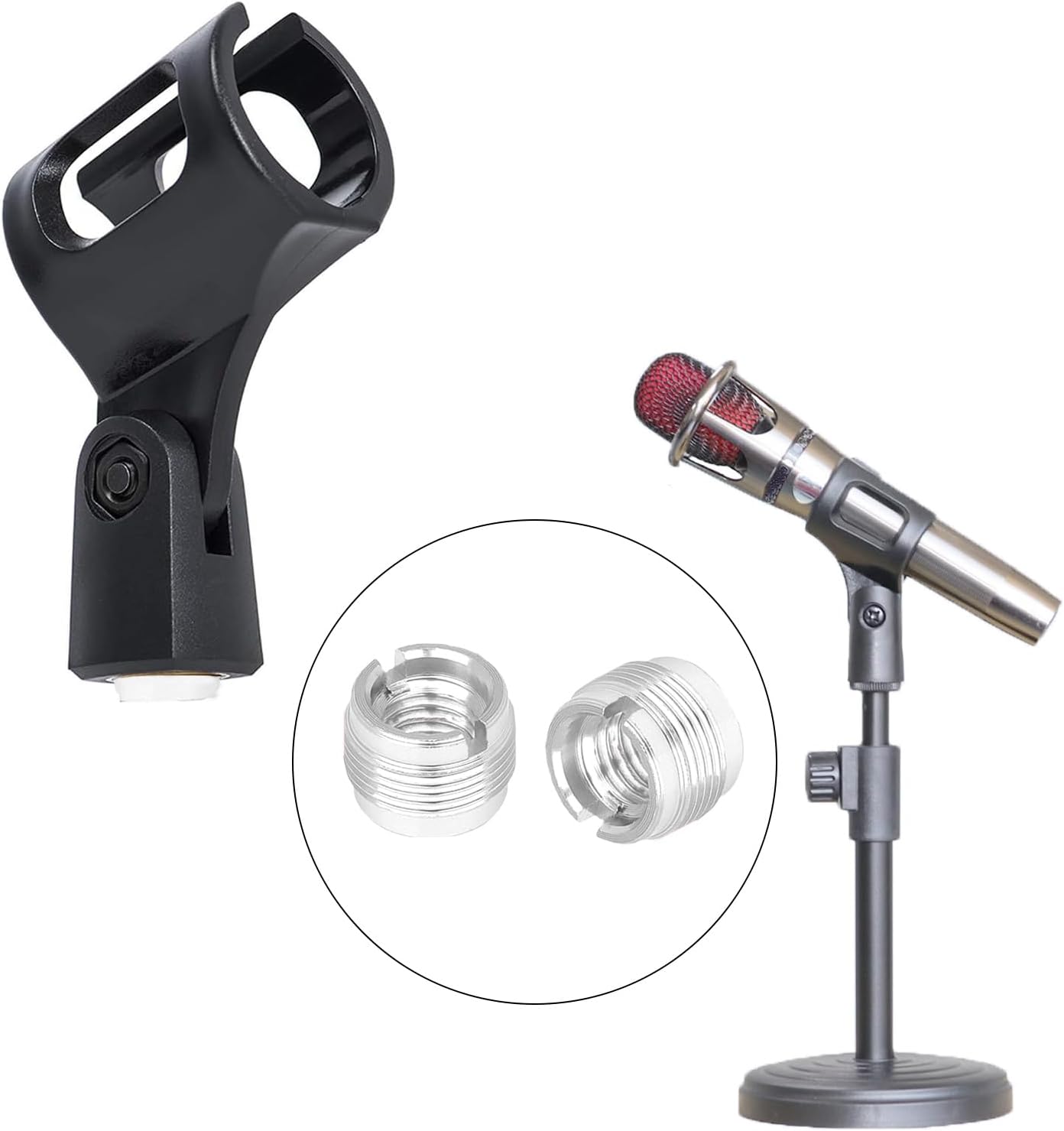 6 PCS 3/8” Female To 5/8" Male Mic Screw Adapter for Micphone Stand image 5