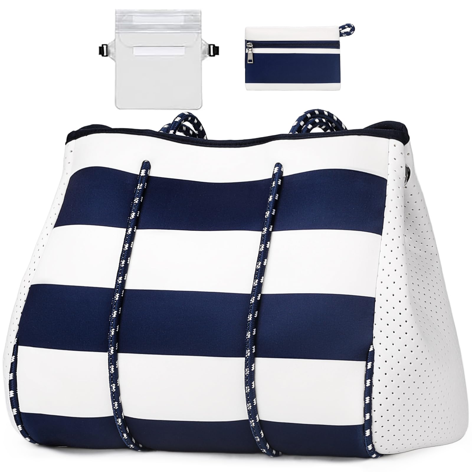 IBFUN Neoprene Bag, Large Multipurpose Beach Bag Neoprene Tote Bag with Inner Pocket for Women/Pool