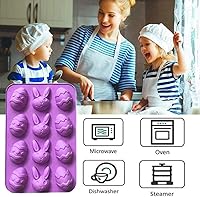 Vista 5 de 12 Cavities Chocolate Candy Molds -Silicone Easter Egg Fondant Mold for Cake Decorate Easter Day Party Supplies Set of 3