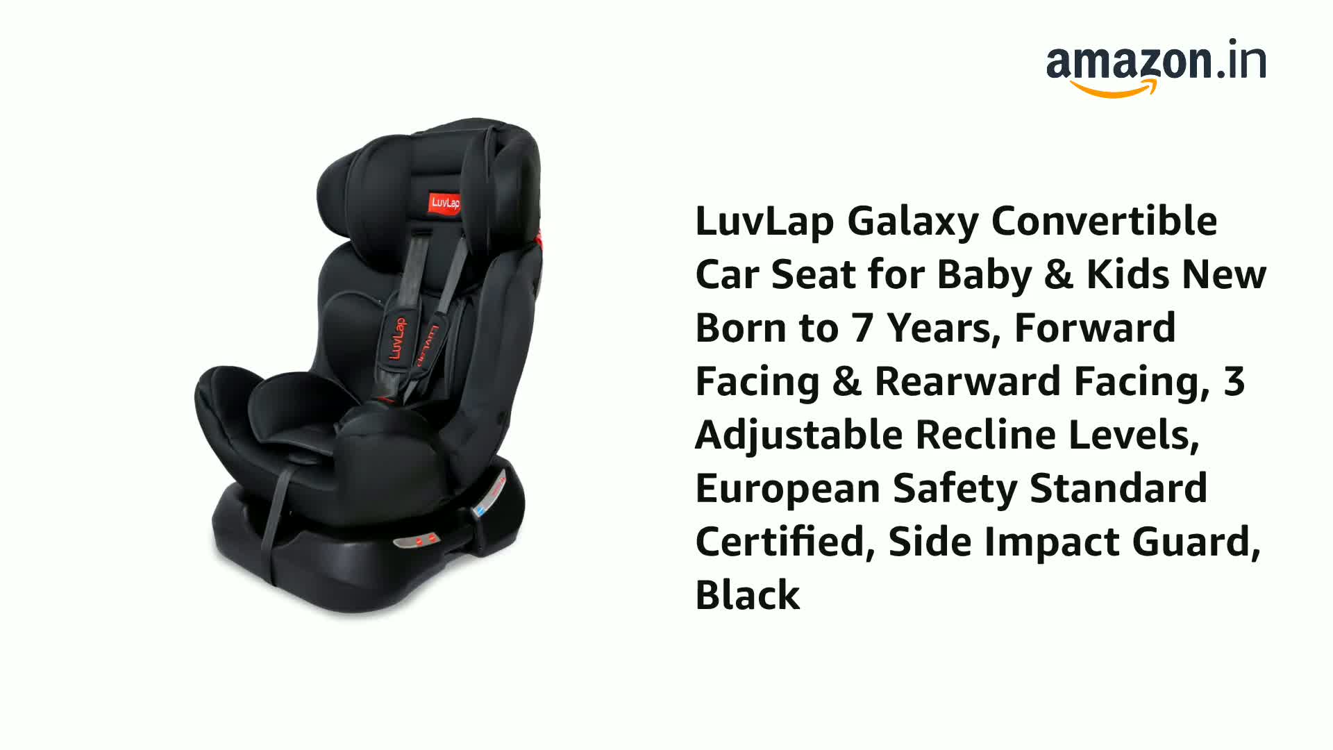 LuvLap Galaxy Convertible Car Seat for Baby & Kids