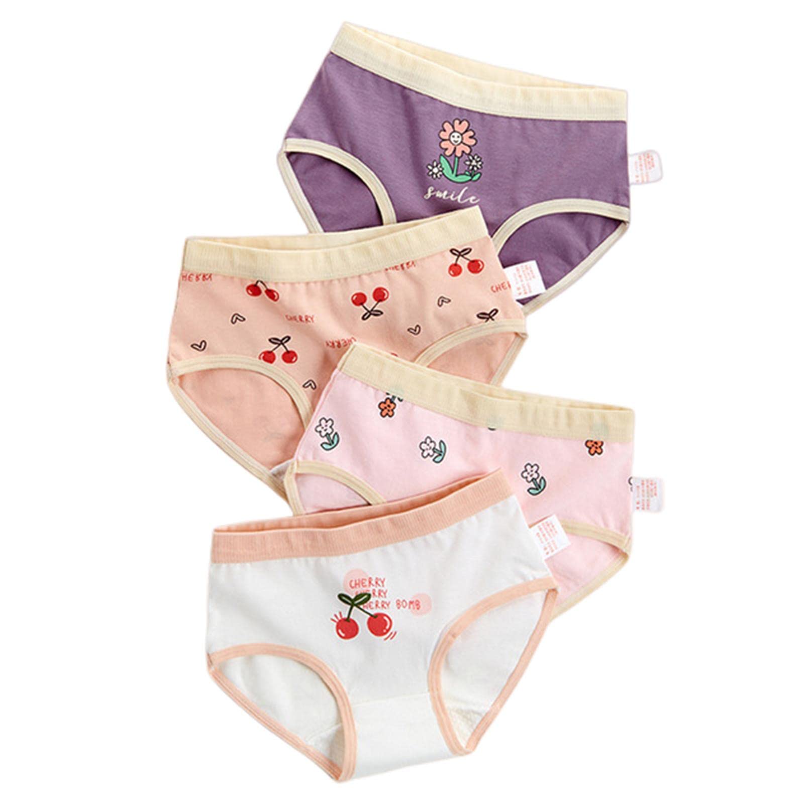 Kids underwear Girls Underpants Kids Cotton Underpants Kids Briefs Cartoon Shorts 4Pcs Piece
