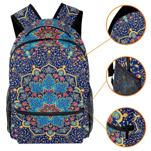 Sac à dos d'école à motif mandala pour le lycée et les sorties - 3