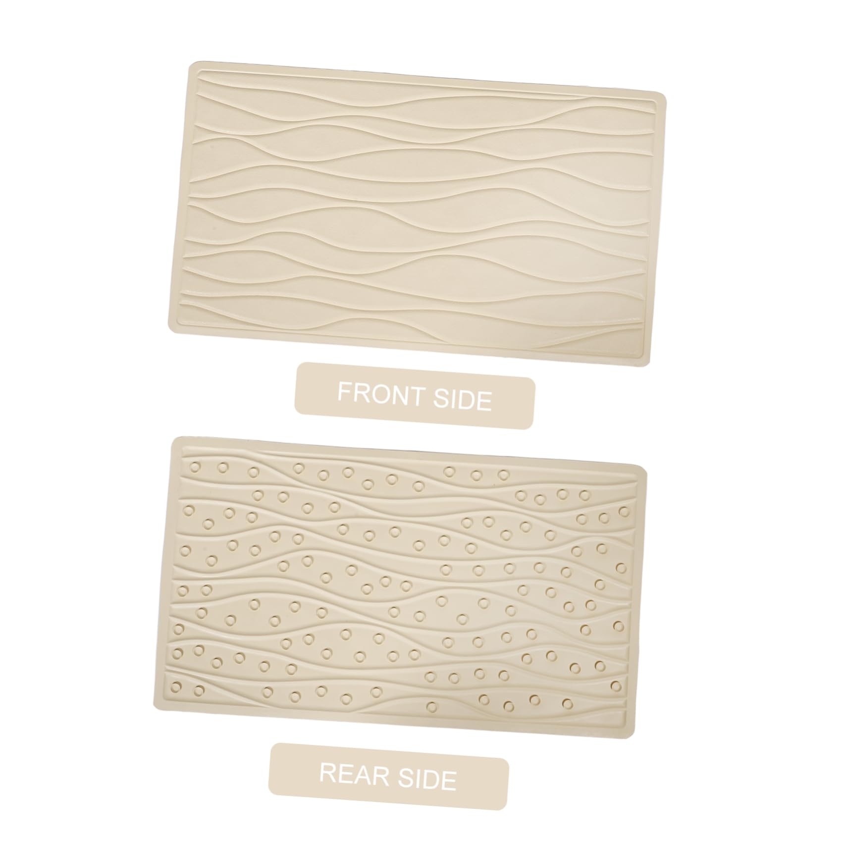 Beaupretty Alfombrilla Fuertes Baño de Goma de Antideslizante Beige con Ventosas para Ducha y Bañera, Adecuado para Hotel
