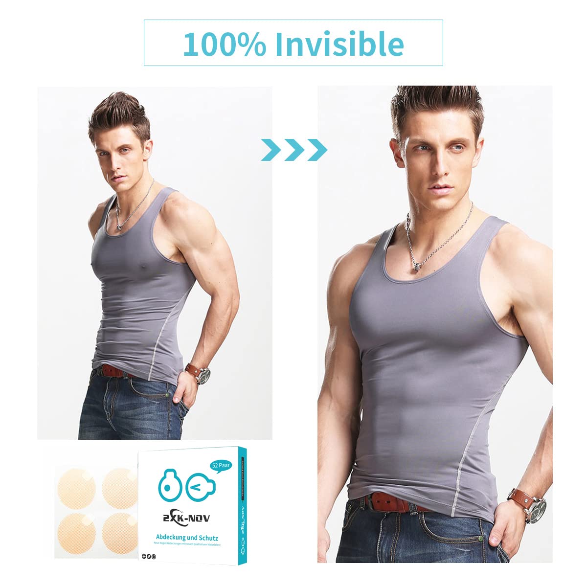 Copricapezzoli Paracapezzoli Uomo Running - Copri Capezzoli Adesivi, USA e Getta, Impermeabile Cerotti Capezzoli Maratona Corsa Sport, Nipple Covers, 3cm (Non Toccare la Superficie Adesiva)