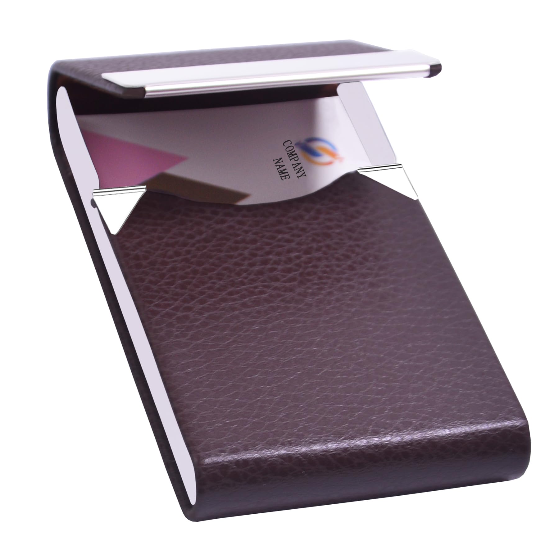 Business Card Holder with Ultra Slim Design,Business Card Case with Premium PU Leather, Suit Pocket Metal Card Holder for Women/Men,Professional Name