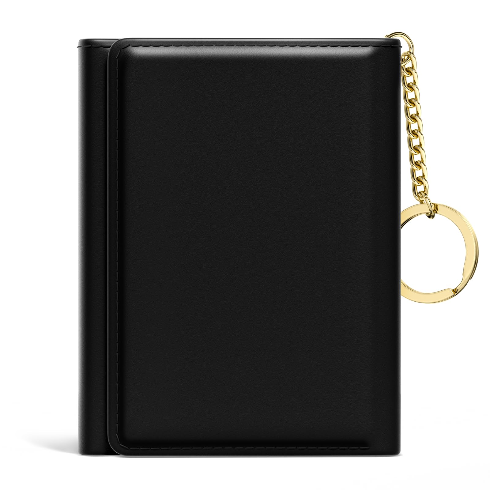 Rouidr Women's Leather Wallet, RFID Blocking, Small Slim Trifold Wallet with 7 Card Slots & ID Window (Black)
