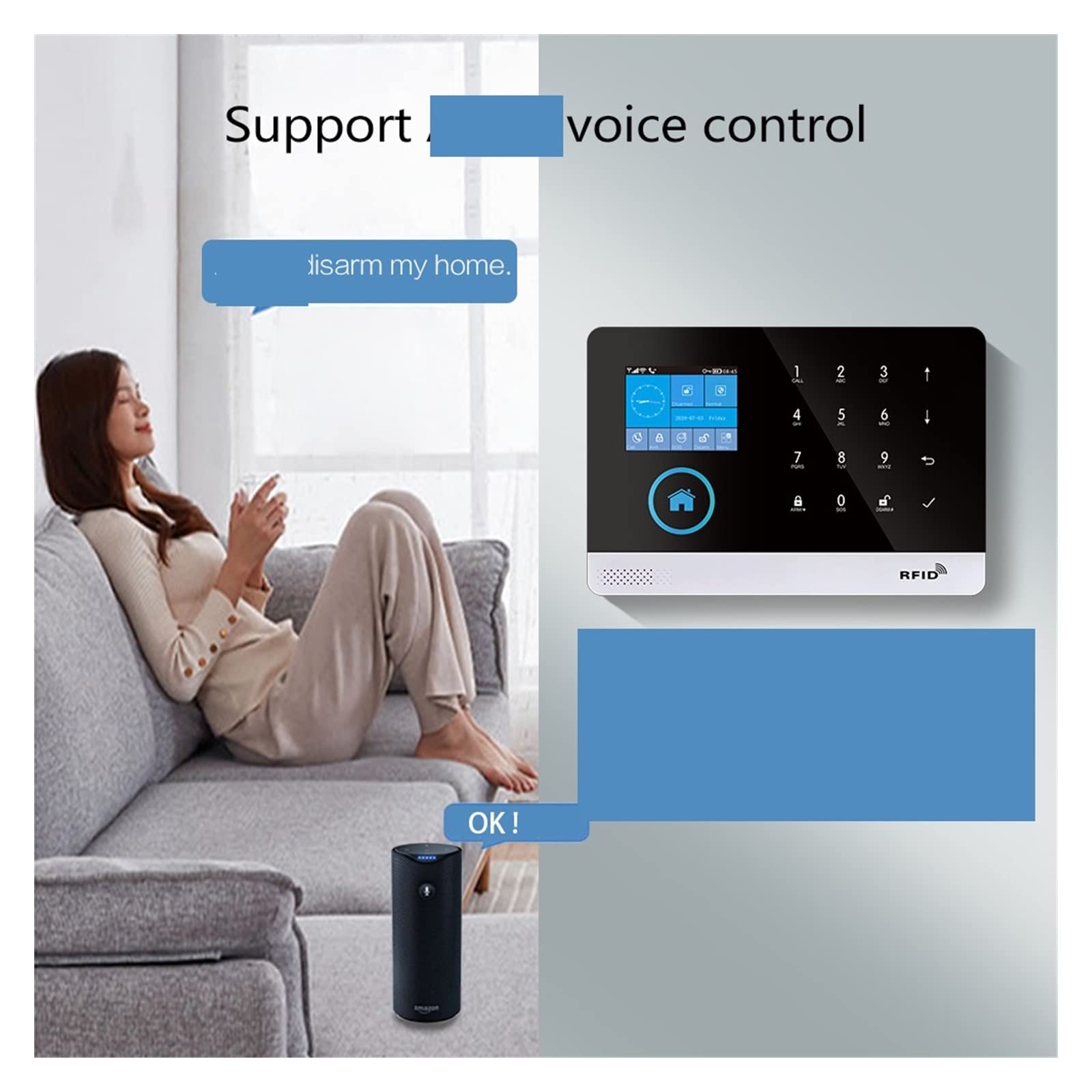 Kit Alarma Casa, Wifi 4g Sistema de alarma de seguridad en el hogar con sensor de movimiento de mascotas Siren estroboscópica de estrobos Tuya Vida inteligente Aplicación(K)