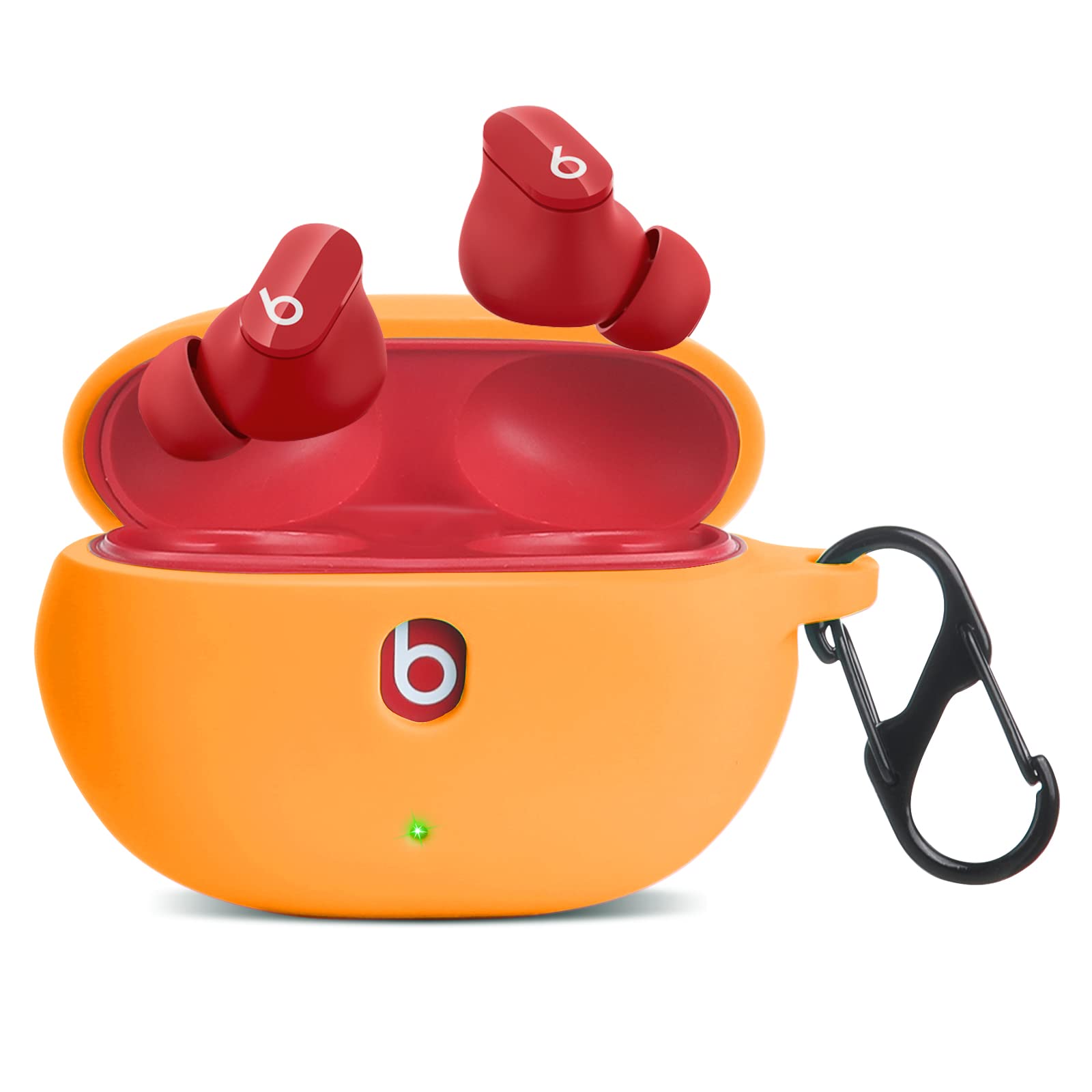 LiZHi for Beats Studio Buds Case Cover,Beats Studio Buds+ Plus Carrying Case Silicone Full Protective Skin with Keychain for Beats Studio Buds Wireless 2021 2023 Earbuds Accessories(Yellow)