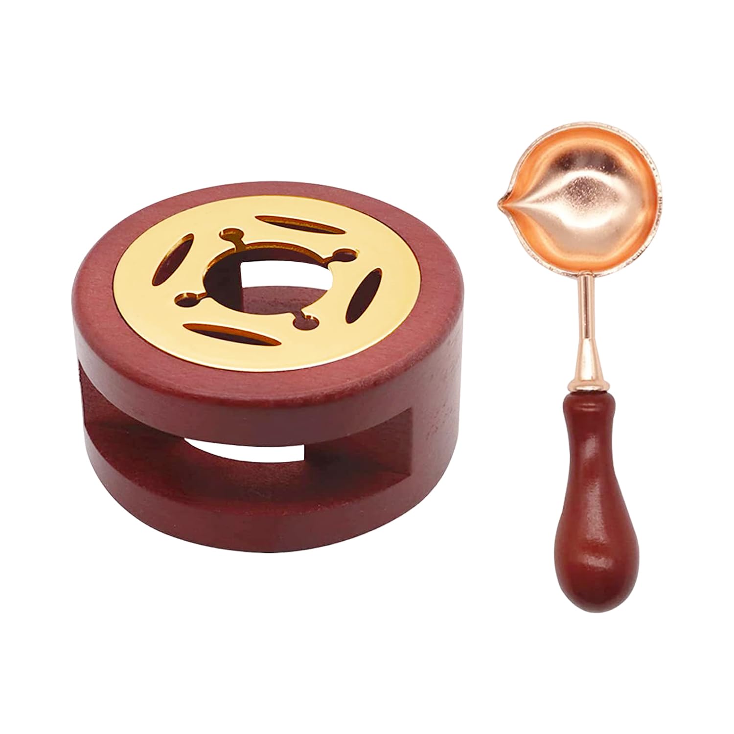 USHXVG 1 Piece Sealing Wax Stove and 1 Piece Sealing Wax Spoon, Wax Seal Stamp Set, Wax Heater, Red, 2.95*1.5in