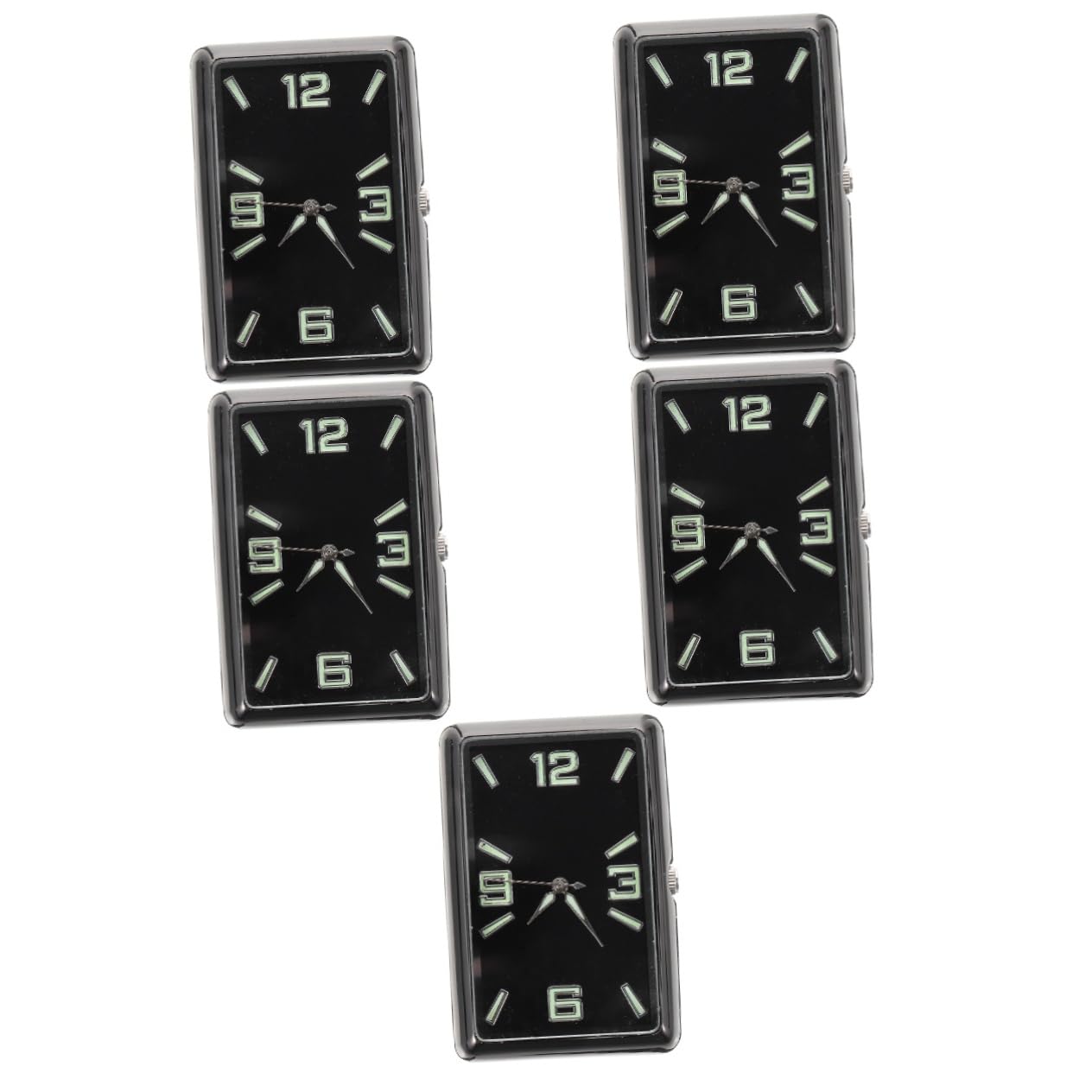 OUNONA 5piezas Reloj De Salpicadero Cuadrado Adhesivo Reloj Analógico Para Decoración De Automóviles Para Oficina y Hogar Diseño Elegante y Funcional Sin Obstaculizar La Visibilidad