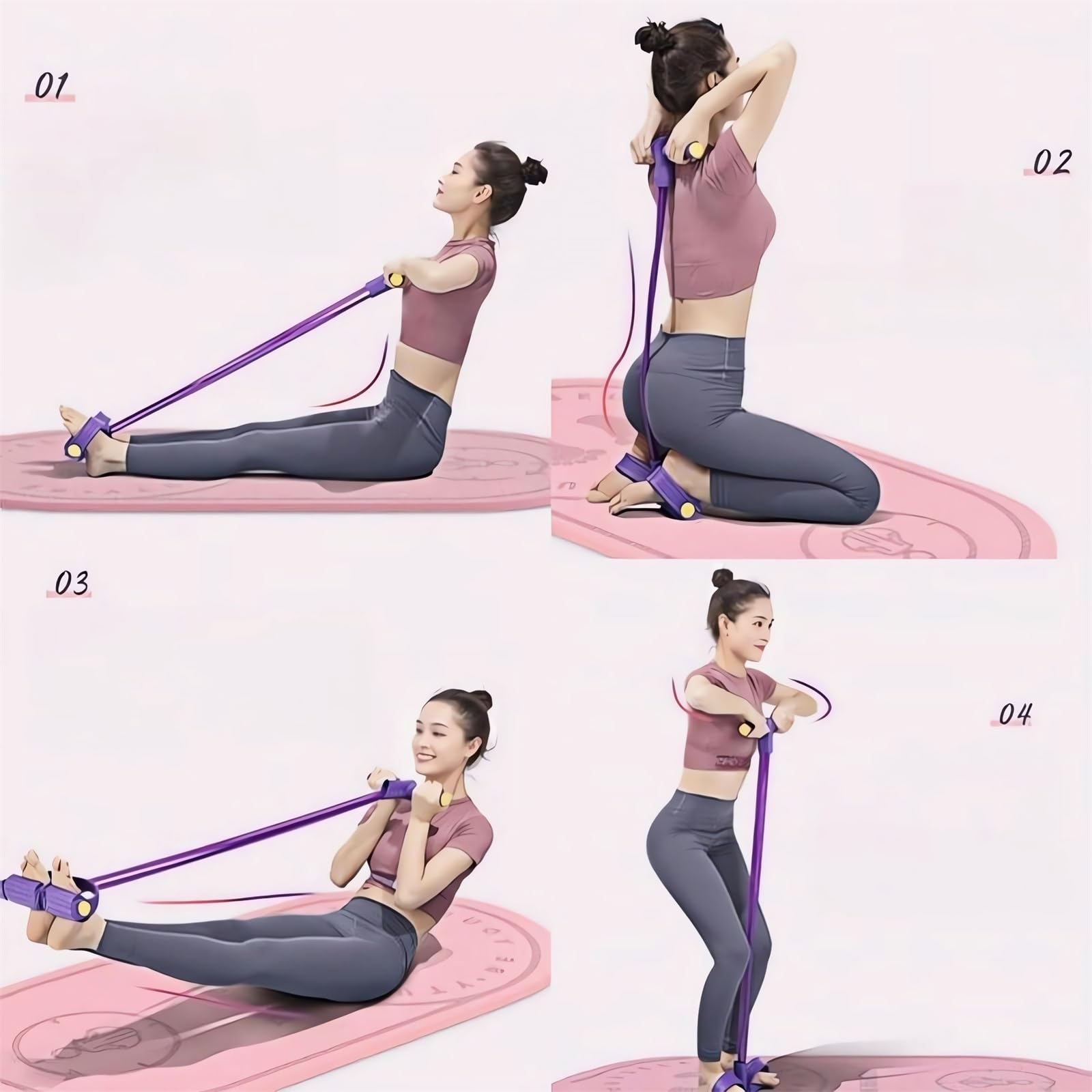21 bandas de resistencia de fitness, extractor de tobillo con pedal de 4 tubos, bandas de ejercicio con asas, bandas de ejercicio para entrenamiento de brazos y pesas de brazo, equipo de ejercicio