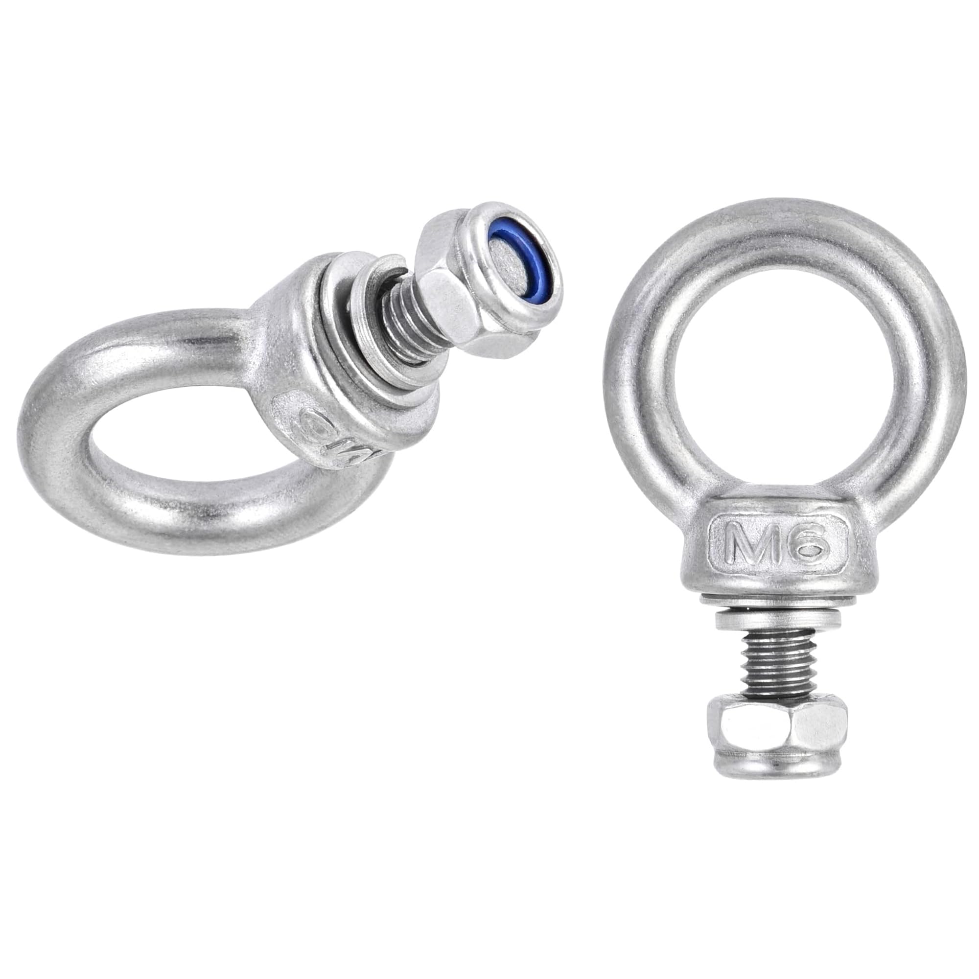 TA-VIGOR 2Pcs M6 x 12mm Lifting Long Eye Bolt, 304 Stainless Steel Wall Expansion Anchor Bolts